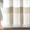 Stripe Yarn Dyed Tassel Fringe Woven Cotton Shower Curtain Taupe Single 72X72 - 4 of 4