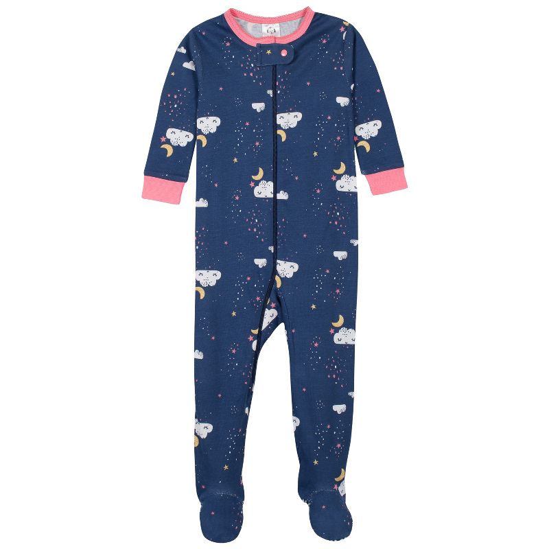 Gerber Baby & Toddler Girls Snug Fit Footed Cotton Pajamas, 2-Pack, 2 of 10