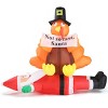 FURNIinspire Decorative Holiday Scene Props Christmas Inflatable Decor Blow Up Santa Claus with Turkey for Yard, Mall, Multicolored, 26.71"*59"*59" - 2 of 4