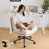 VINGLI Cloud Seat Criss Cross Style, Comfy Corduroy Cross-Legged Office Chair - Wheels Optional, Cute Vanity Stool, Light Khaki - 2 of 4
