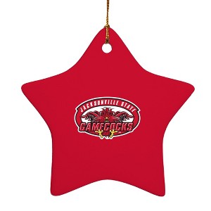 Jacksonville State University Primary Logo StarShaped Porcelain Holiday Christmas Tree Ornament  3.1" - 1 of 4