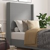 Taylor & Logan Twin 57" High Kellan Platform Bed Gray: Elegant Wingback Headboard, Foam Padded, Wood Slats, Minimalist Design - 2 of 4