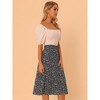 INSPIRE CHIC Women's Print Floral Peasant Elastic Waist A-Line Midi Skirts 2 Packs - 2 of 4