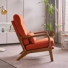 KTMBDW Accent Chair Mid-Century Modern Chair with Pillow Upholstered Lounge Arm Chair with Solid Wood Frame & Soft Cushion for Living Room, Bedroom - 3 of 4