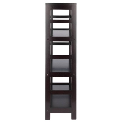 Espresso Transitional Wood 3-Tier Storage Shelf for Kids and Toys