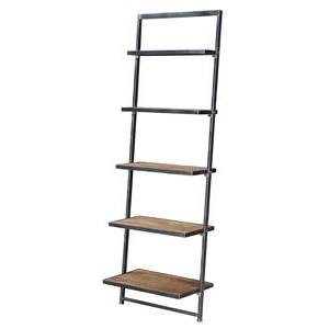 72.25" Laredo 5 Tier Ladder Bookcase/shelf Natural/Antique Black - Breighton Home