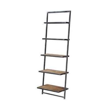 72.25" Laredo 5 Tier Ladder Bookcase/shelf Natural/Antique Black - Breighton Home