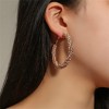 50mm Shiny Boho Hoop Earrings | Rhinestone-Wrapped Sparkling Statement - 3 of 4
