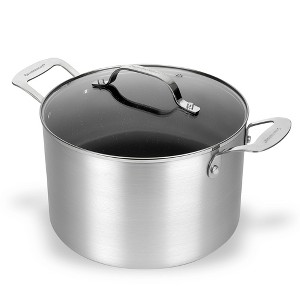 Granitestone Silver 7 QT Nonstick Stock Pot with Glass Lid - 1 of 4