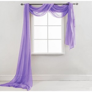 Home Mart Goods Lavender Sheer Window Scarf Valance Topper Draping Extra Long - 37" x 216" - 1 of 4