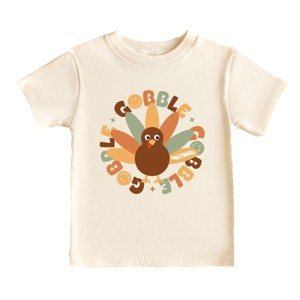 SmileyWorld Gobble Gobble Circle - Youth Short Sleeve Graphic T-Shirt and Toddler Short Sleeve Graphic T-Shirt - 1 of 4