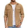 COOFANDY Men's Button Down Waffle Shirt Jacket Casual Long Sleeve Shacket Lightweight Overshirts with Flap Pockets - 2 of 4