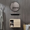 ELECWISH 24 in. W x 19 in. D x 29 in. H Single Sink Bath Vanity in Burlywood with Burlywood Solid Surface Top and Mirror - 3 of 4