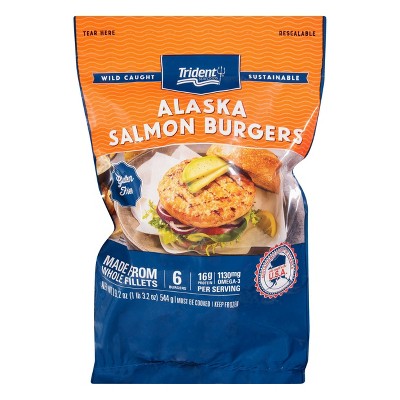 Trident Wild Caught Alaska Salmon Burgers - Frozen - 6pk/19.2oz