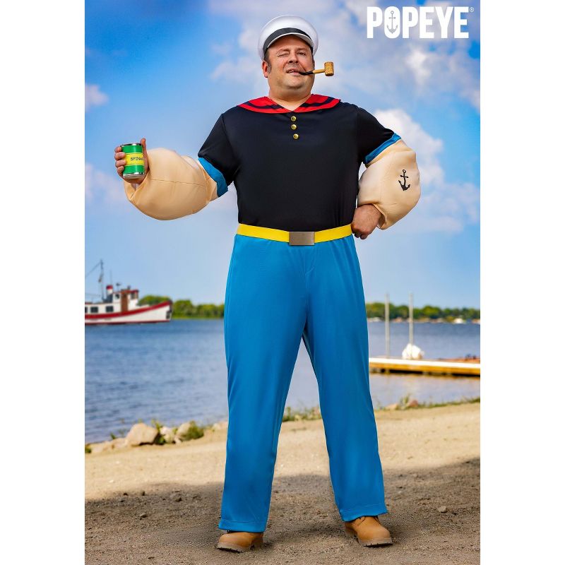 HalloweenCostumes.com Plus Size Deluxe Popeye Men's Costume, 3 of 6