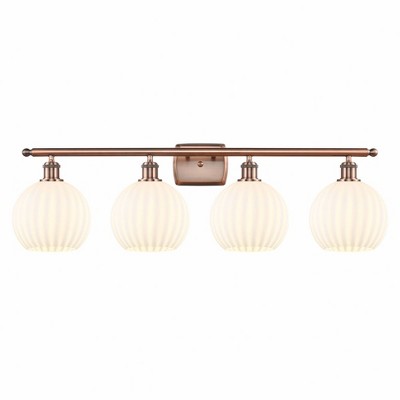 White Venetian - 4 Light Bath Vanity In Modern Style-11 Inches Tall and 38 Inches Wide