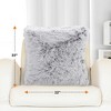 Cheer Collection Super Soft Shaggy Long Hair Throw Pillows Set of 2 - Gray Ombre (22" x 22") - 3 of 4