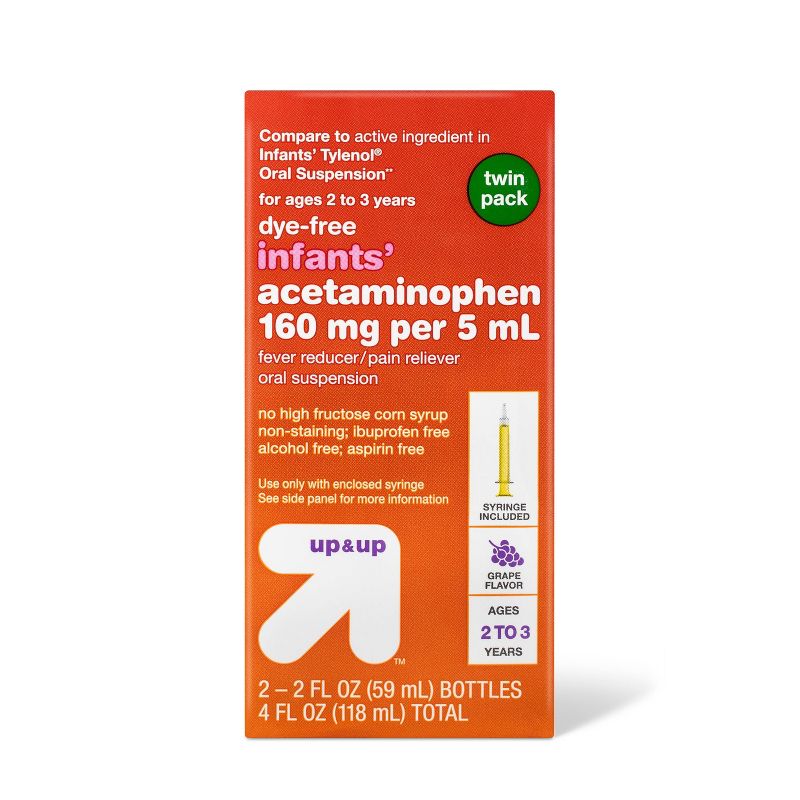 Dye-Free Infants&#39; Acetaminophen - 2pk/2 fl oz Each - up &#38; up&#8482;, 1 of 8