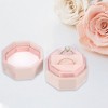 Unique Bargains Octagon Velvet Ring Box 2 Slots for Wedding Ceremony Proposal Engagement Birthday 1 Pc - 2 of 4