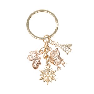 Unique Bargains Christmas Keychain Double Ring Zinc Alloy Multicolored 1 Pc - 1 of 3