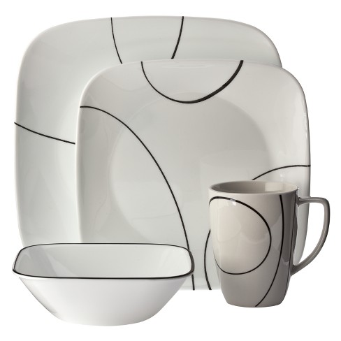 Corelle® Square 16pc Dinnerware Set Simple Lines : Target