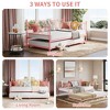 Twin Size Daybed with Trundle, Heavy Duty Metal Bed Frame, Twin Size Metal Sofa Bed for Living Room Guest Room, No Box Spring Needed, Easy Assembly - 4 of 4