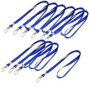 Unique Bargains ID Name Badge Holder Metal Swivel Clip Neck Strap Lanyard Blue 10 Pcs - 1 of 4