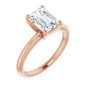 Pompeii3 2Ct Emerald Solitaire Moissanite Engagement Ring in White Yellow or Rose Gold - 1 of 2