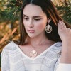 Pavilion Gift Company - Gold Petal - Mother of Pearl Earrings - Earrings - 2 of 4