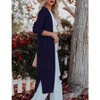 Essential Solid Open Front Maxi Long Knitted Cardigan Sweater for Women - 2 of 4