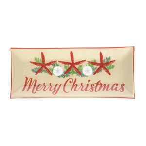 Gallerie II Merry Christmas Starfish Slump Glass Platter - 1 of 4