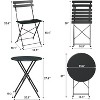 3-Piece Patio Bistro Set with Round Table & 2 Folding Chairs, for Balcony, Garden, Porch – Space-Saving Design (Flat Tube) - 4 of 4