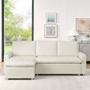 NicBex 90" L-Shaped Convertible Sleeper Sofa Bed Upholstered Pull Out Bed Couch with Reversible Storage Chaise and Removable & Washable Covers - 2 of 4