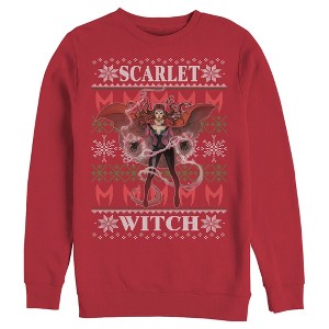 Men's Marvel Ugly Christmas Scarlet Witch Sweatshirt - 1 of 3