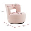 GDFStudio Blithe 360° Swivel Teddy Upholstered Wood Chair - 3 of 4