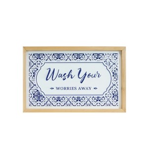 VIP Metal 16 in. White Wash Your Worries Away Sign - 1 of 2