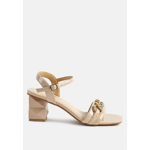 Illusion Metal Chain Link Fantasy Heel Sandals - 1 of 4