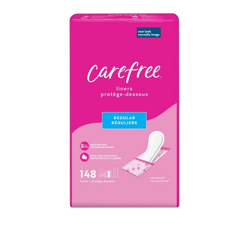 Carefree Regular Panty Liners Wrapped - Unscented - 148ct : Target