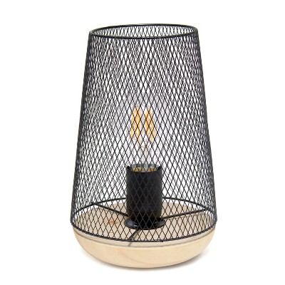 Wired Mesh Uplight Table Lamp Black - Simple Designs