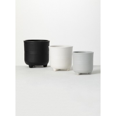 Sullivans Set of 3 Small Ceramic Planters  6.5"H, 5.5"H, & 4.75"H Multicolored