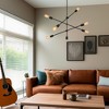 DORESshop 6-Light Black Unique Modern Linear Chandelier Pendant - 3 of 4