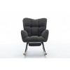 Tufted Teddy Fabric Rocking Chair with Adjustable Footrest and Pocket,Modern Wide Accent Glider for Living Room or Bedroom-Baofuwish - 4 of 4