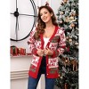 Clearlove Christmas Sweater Cardigan for Women Long Sleeve Holiday Graphic Outerwear Button Down Open Front Cardigan Coat - 3 of 4