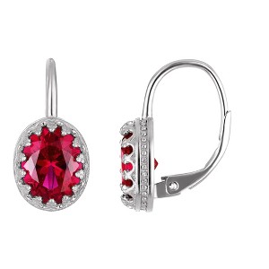 Designs By Gioelli Sterling Silver Gemstone Drop Earrings, Genuine, Lab Created - 1 of 3
