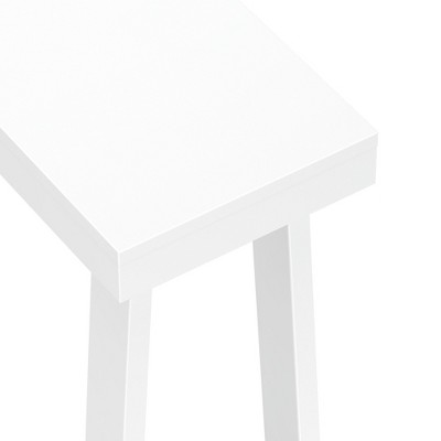 White Solid Pine Wood Console Table with Storage Shelf, 36"