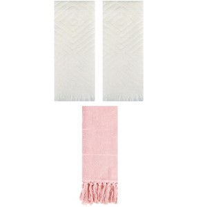 REGALWOVEN 3 Packs Cotton Soft and Absorbent Bathroom Turkish Hand Towels with tassel - 1 of 4