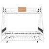 Okak 77.17IN Twin-Over-Full Metal Bunk Bed with Trundle, Noise Reduced Twin Bed with Safety Guardrail and Wooden Decoration for Kids, Adult, White - 4 of 4