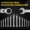 ZACHVO 12-Piece Flex Head Ratcheting Wrench Set with Roll-Up Pouch - 2 of 4