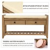 Storage Bench with Thickened Cushioned Seat, Pine Wood Entryway Bench with 2 Drawers, Shoe Rack, Wooden End of Bed Storage - 4 of 4