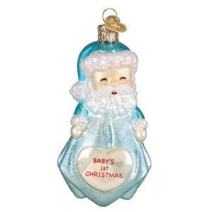 Old World Christmas Blown Glass Ornament for Christmas Tree, Baby Boy's 1st Santa Lovey - 1 of 4